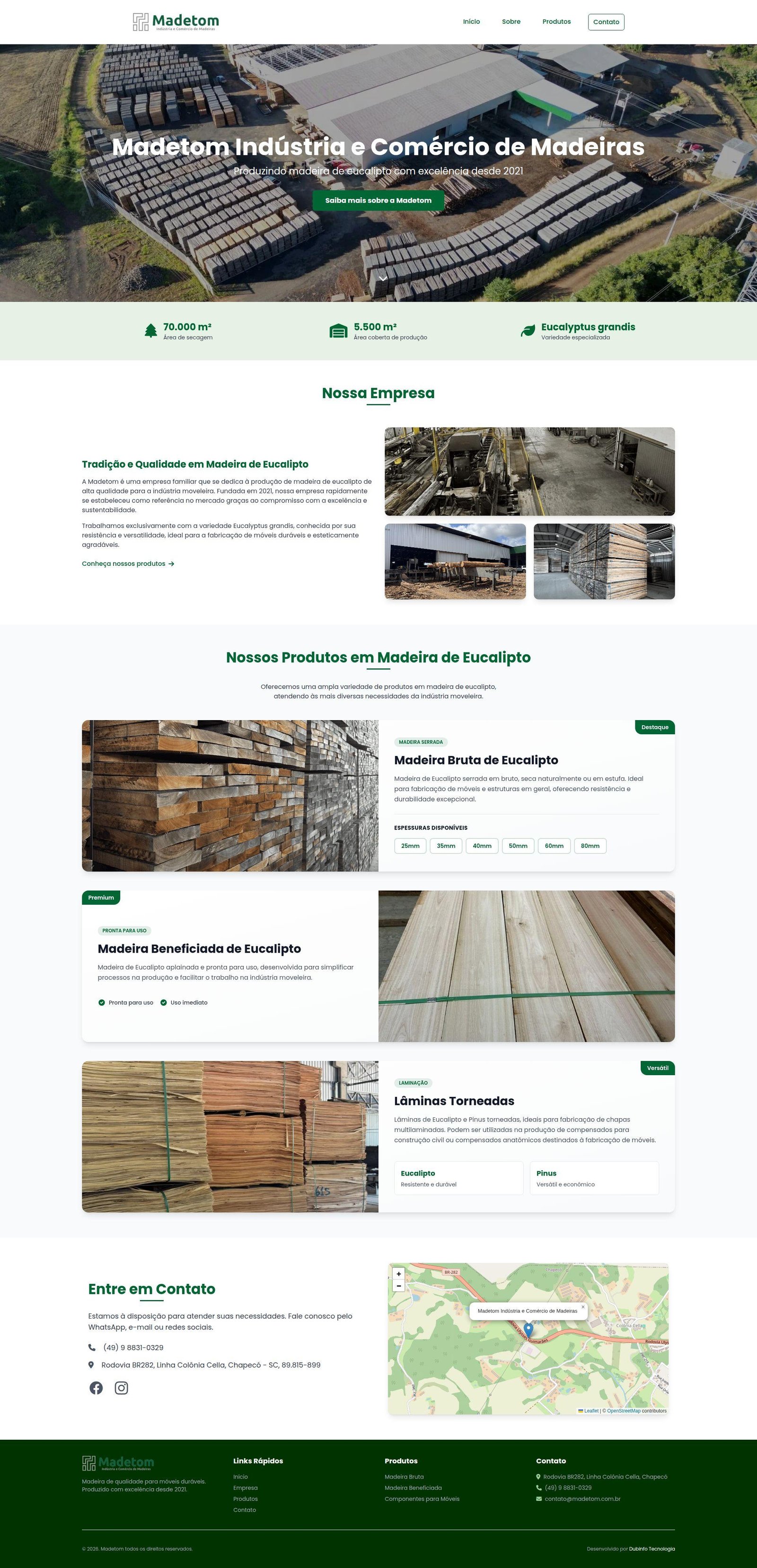 Site institucional Madetom