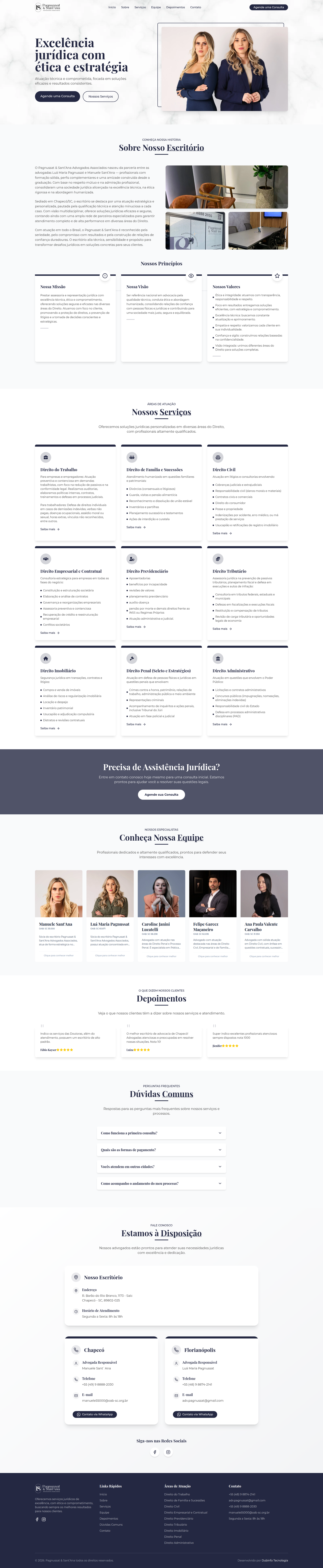 Site institucional Pagnussat e Santana