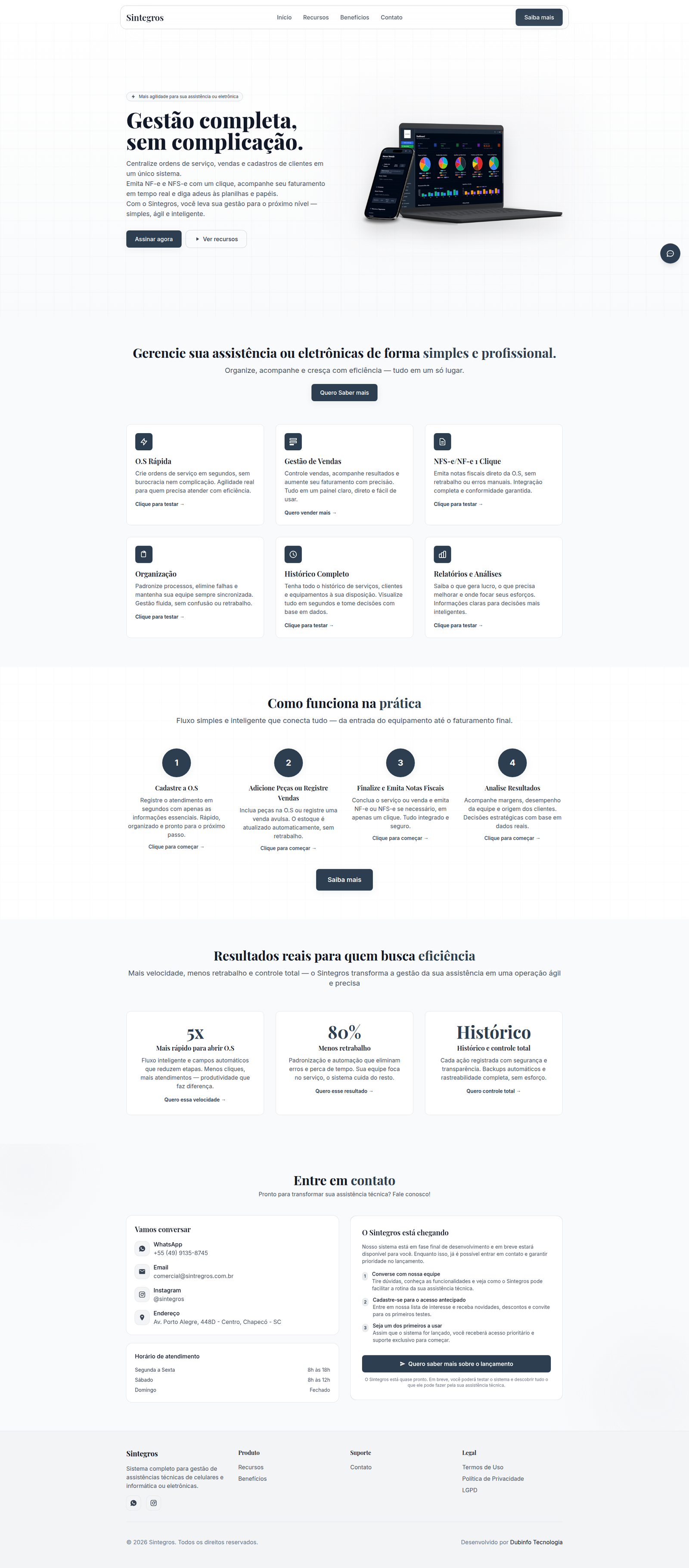 Site institucional Sintegros