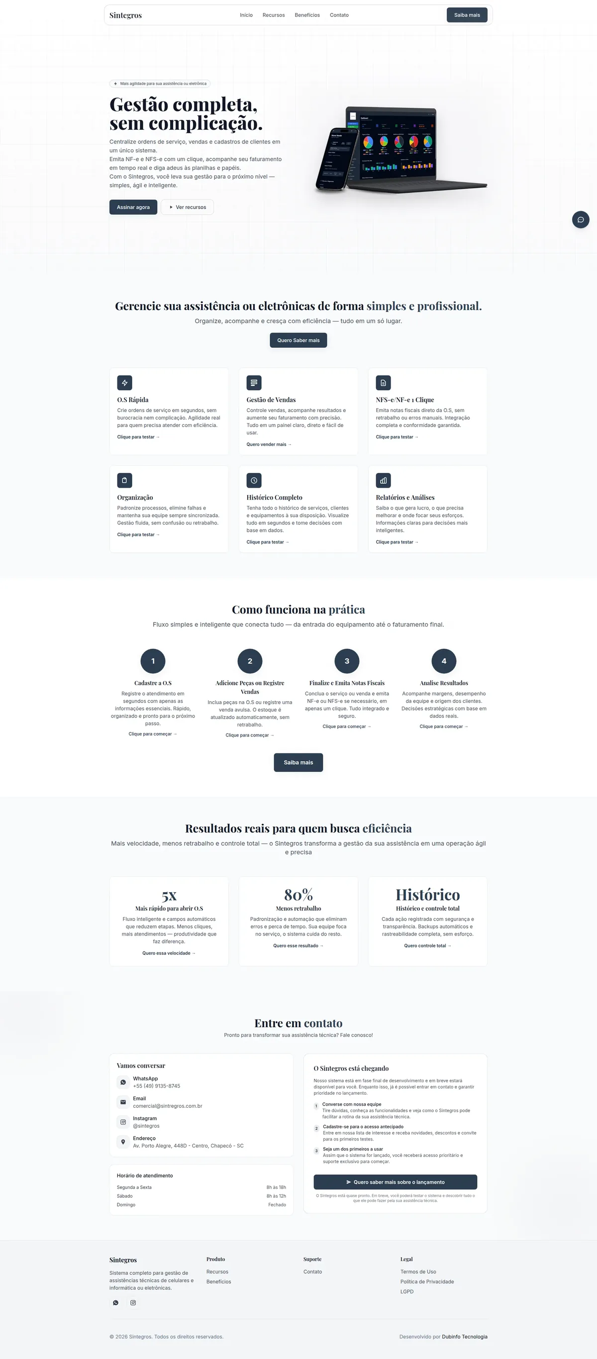 Site institucional Sintegros